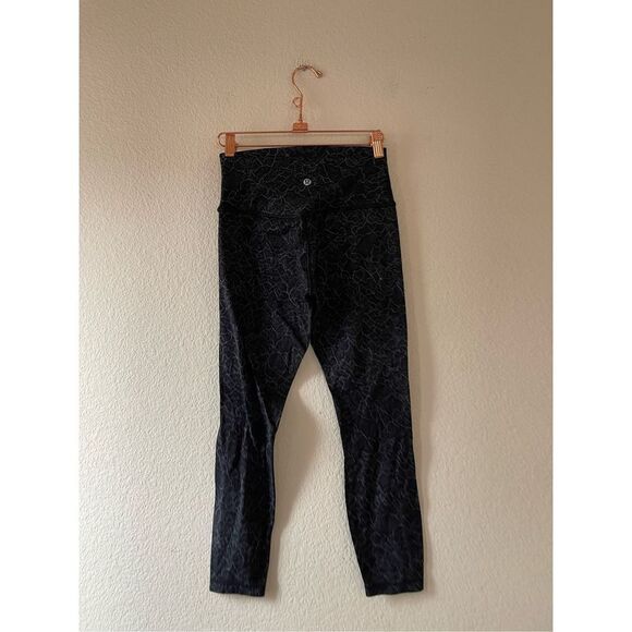 Lululemon Align Pant Cropped fit Lacescape Dark Cast Black 4 - Picture 3 of 7